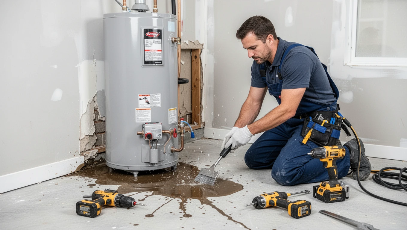 Water Heater Leak Cleanup