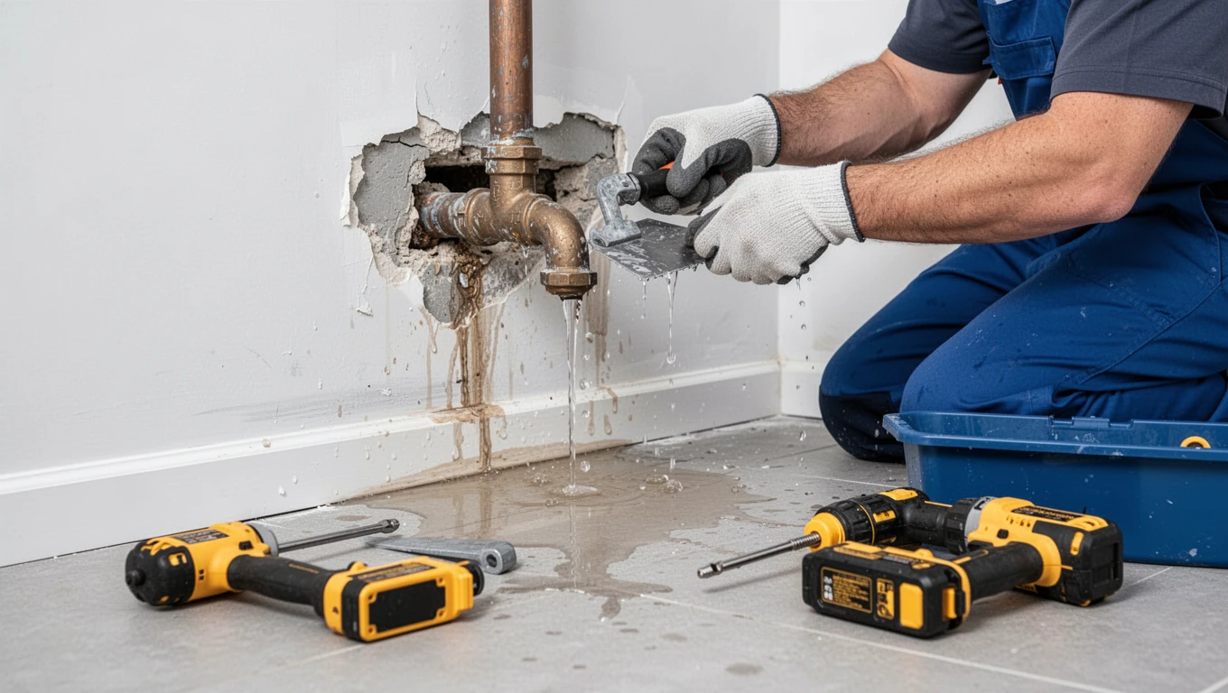 Leaking Pipe Water Damage Repair